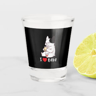 Verre A Shot I Love Boba Bubble Thé Chien Coupe Français Bulldo