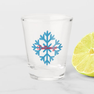 Verre A Shot Icy Blue Snowflake Thunder_Cove