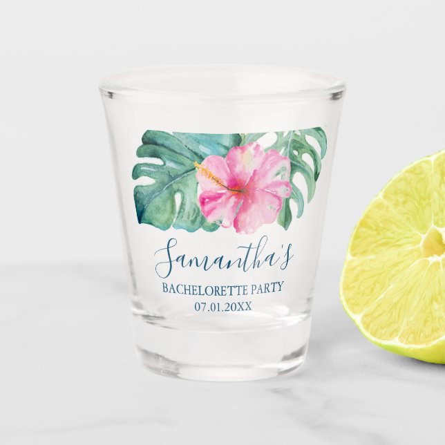 Verre A Shot Idée cadeau Tropical Bachelorette Party Shot Glass (Devant)