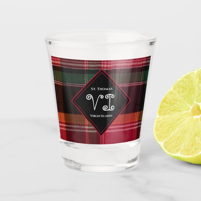 Verre A Shot Îles Vierges américaines St. Thomas USVI Madras (Devant)