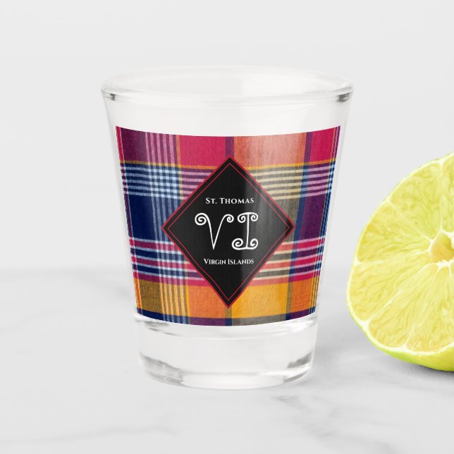 Verre A Shot Îles Vierges américaines St. Thomas USVI Madras Tr (Devant)