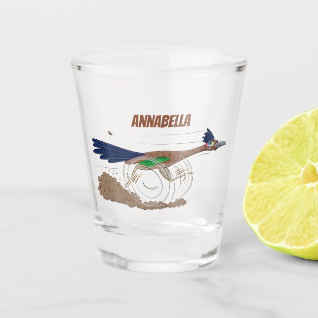 Verre A Shot Illustration amusante de la caricature d'oiseau du (Devant)