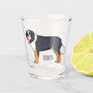Verre A Shot Illustration bernoise d'un chien de montagne