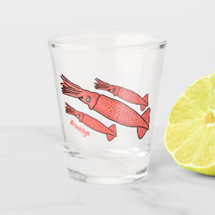 Verre A Shot Illustration de calamar rose