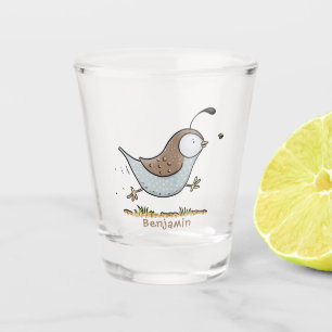 Verre A Shot Illustration de cartoon d'une colombe de Californi