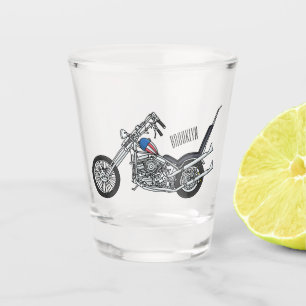 Verre A Shot Illustration de Chopper Motorcycle 1950