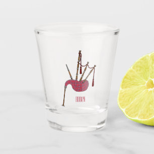 Verre A Shot Illustration de dessin animé de cornemuse 