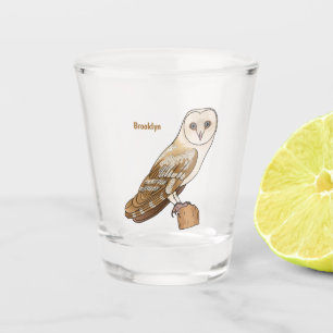 Verre A Shot Illustration de dessin animé de la chouette grange