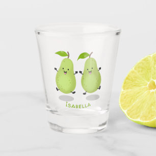 Verre A Shot Illustration de dessin animé d'une paire de poires
