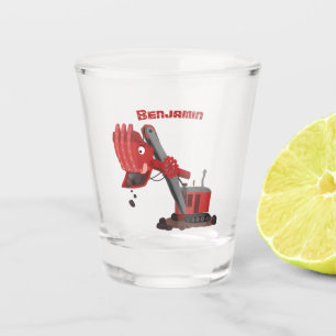 Verre A Shot Illustration de dessin animé d'une pelleteuse à va