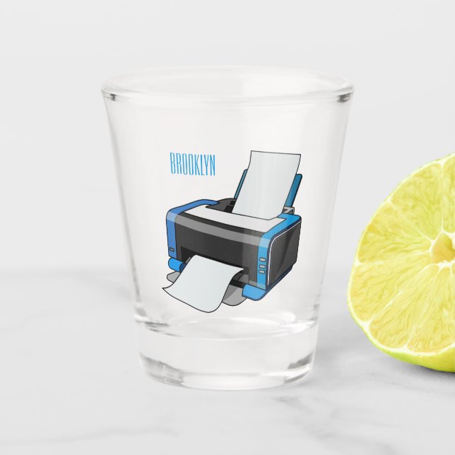 Verre A Shot Illustration de dessin d'imprimante (Devant)