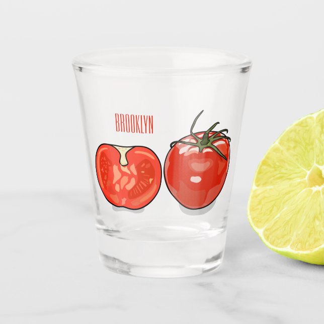 Verre A Shot Illustration de dessin sur la tomate (Devant)