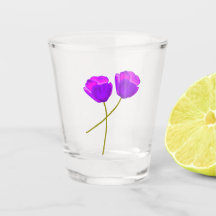 Illustration de deux fleurs de pavot violet Lilac