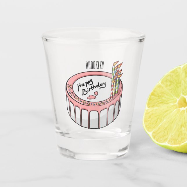 Verre A Shot Illustration de gâteau d'anniversaire (Devant)