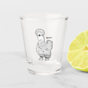 Verre A Shot Illustration de la caricature du poulet Silkie