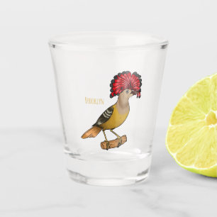 Verre A Shot Illustration de la caricature royale d'oiseau
