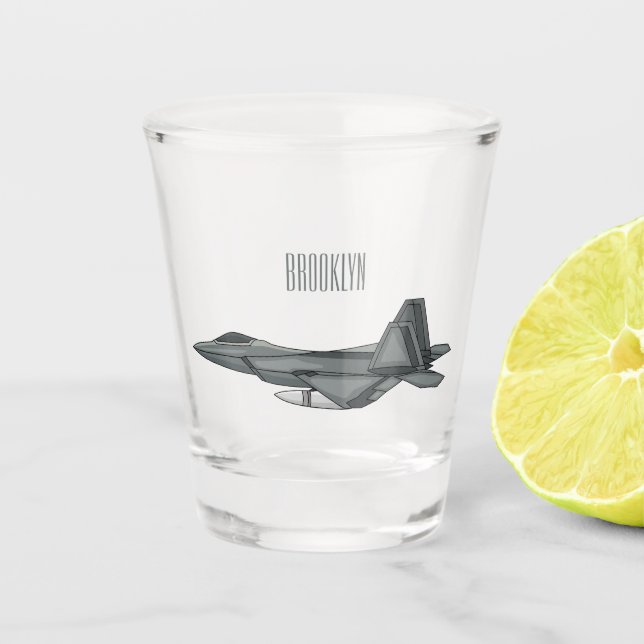 Verre A Shot Illustration de l'avion de chasse (Devant)