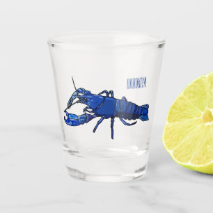 Verre A Shot Illustration de l'écrevisse marron bleu