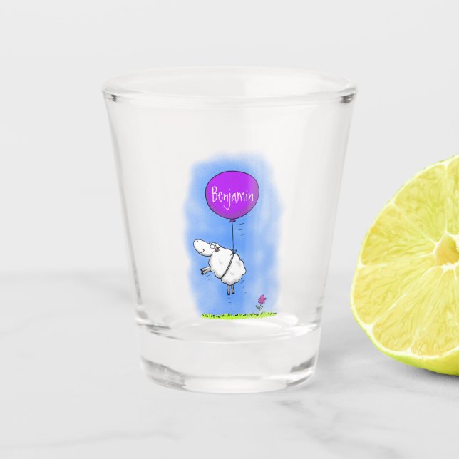 Verre A Shot Illustration de l'humour en ballons de mouton mign (Devant)