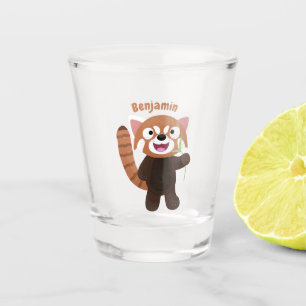 Verre A Shot Illustration de panda rouge mignon
