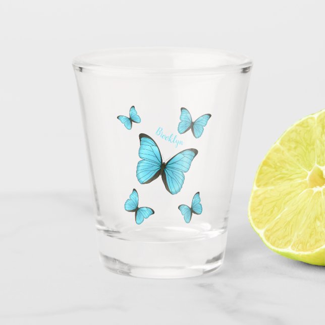 Verre A Shot Illustration de papillons Morpho (Devant)