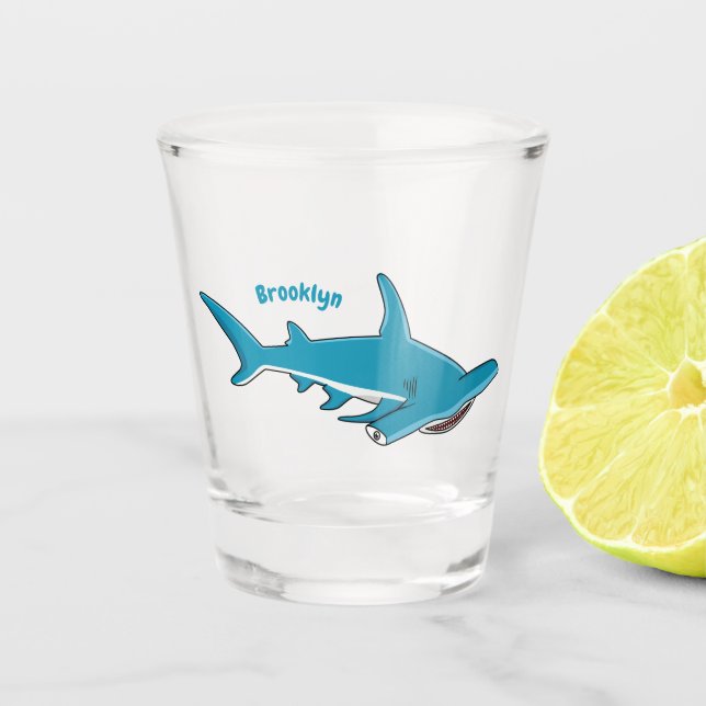 Verre A Shot Illustration de requin marteau (Devant)