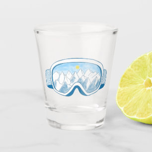 Verre A Shot Illustration des lunettes de ski de montagne