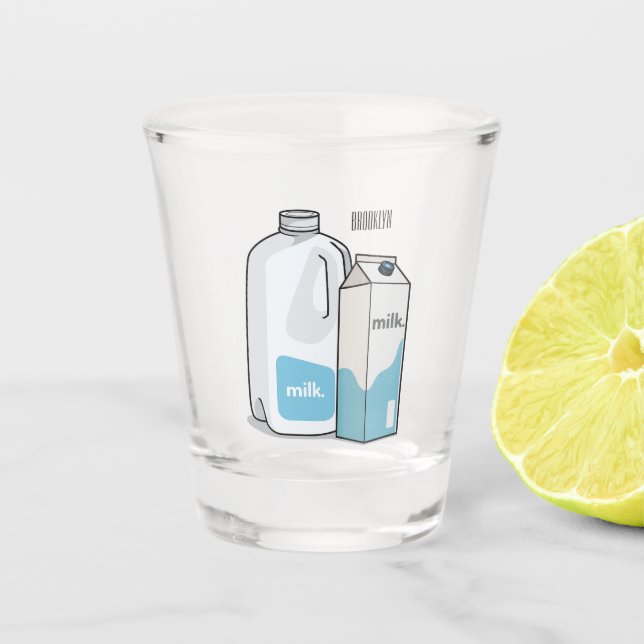 Verre A Shot Illustration du lait (Devant)