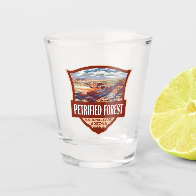 Verre A Shot Illustration du parc national de la Forêt pétrifié (Devant)