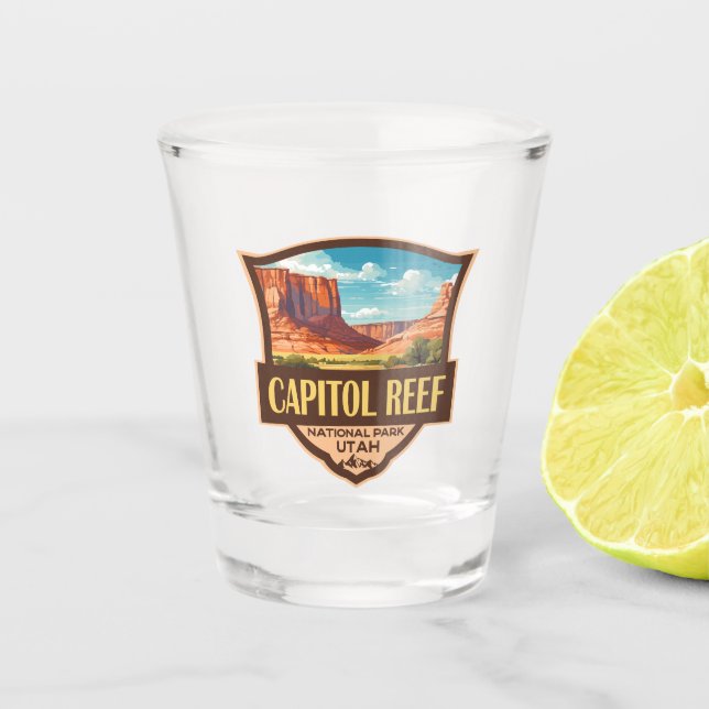 Verre A Shot Illustration du parc national du récif du Capitol  (Devant)