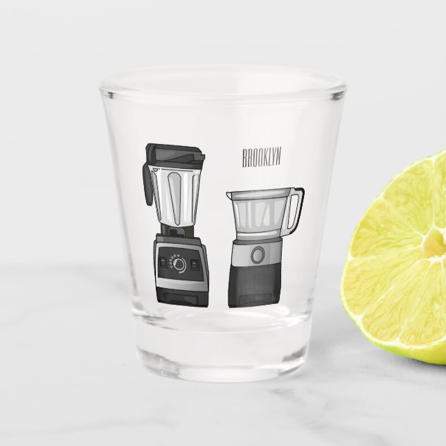 Verre A Shot Illustration du processeur et du mixeur alimentair (Devant)