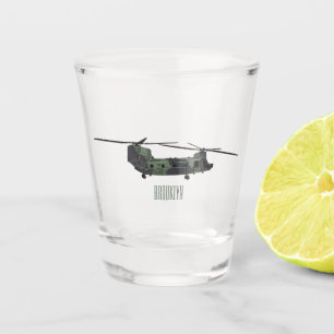 Verre A Shot Illustration d'un hélicoptère de l'armée de Chinoo