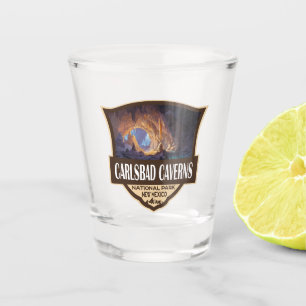 Verre A Shot Illustration Rétro du Parc National des Grottes de