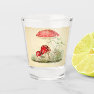 Verre A Shot illustration vintage d'un champignon