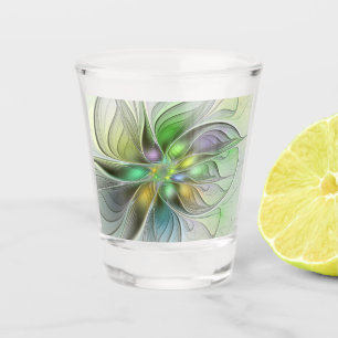 Verre A Shot Imaginaire coloré Fleur moderne Abstrait Fractal