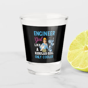 Verre A Shot Ingénieur Fier Ingénieur Fille