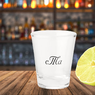 Verre A Shot Initiales de monogramme couple mariage