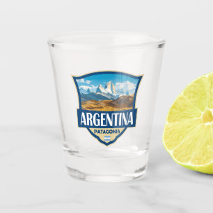 Verre A Shot Insigne Rétro d'Illustration d'Argentine
