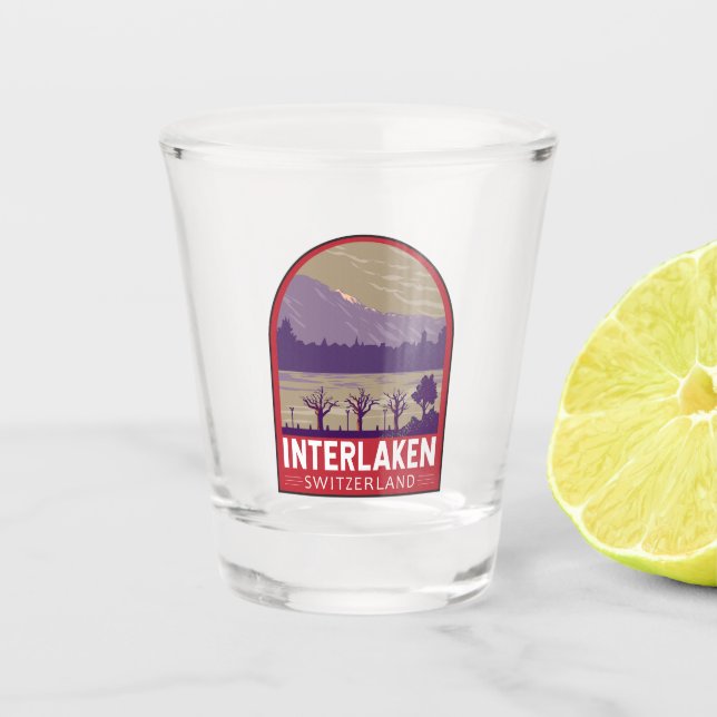 Verre A Shot Interlaken Suisse Travel Art Vintage (Devant)