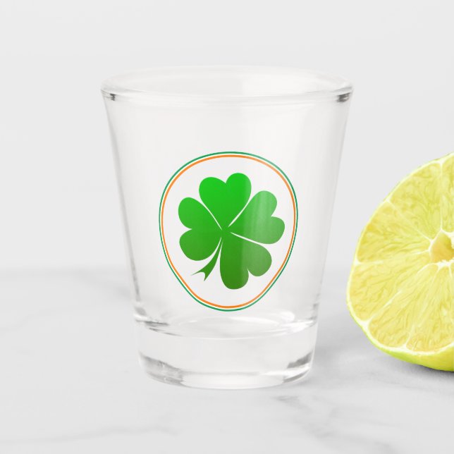 Verre A Shot Irish Flag, Shamrock, Irlande party, St Patrick (Devant)