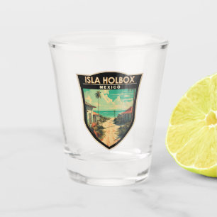 Verre A Shot Isla Holbox Mexique Voyage Art Rétro