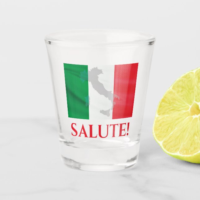 Verre A Shot Italie Carte Drapeau Italien Salute Cheveux (Devant)