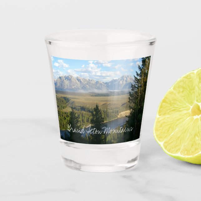 Verre A Shot Jackson Hole Mountains et River (Devant)