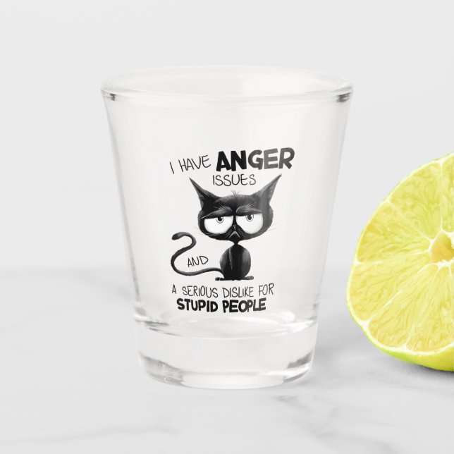 Verre A Shot J'ai des problèmes de colère Cadeau drôle pour ama (Devant)
