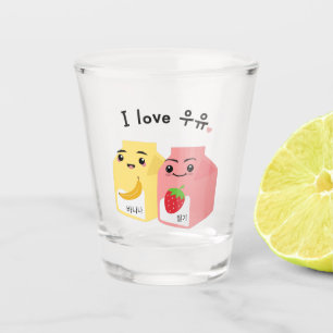 Verre A Shot J'aime 우 유. (uyu) banane coréenne et lait de frais