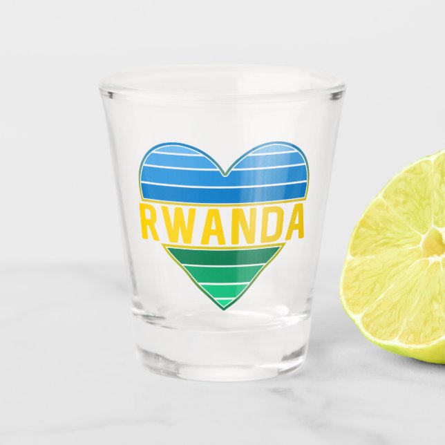 Verre A Shot J'aime le Rwanda, le coeur rwandais rwandais (Devant)