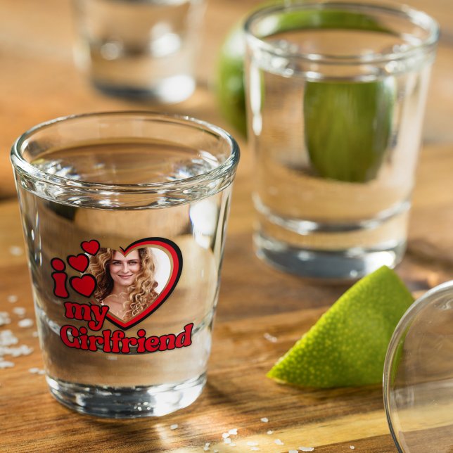 Verre A Shot J'Aime Ma Petite Amie Personnalisée (Créateur téléchargé)