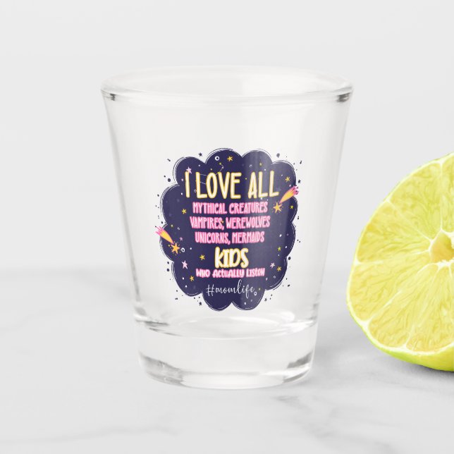 Verre A Shot J'Aime Toutes Les Créatures Mythiques, Vampires, W (Devant)