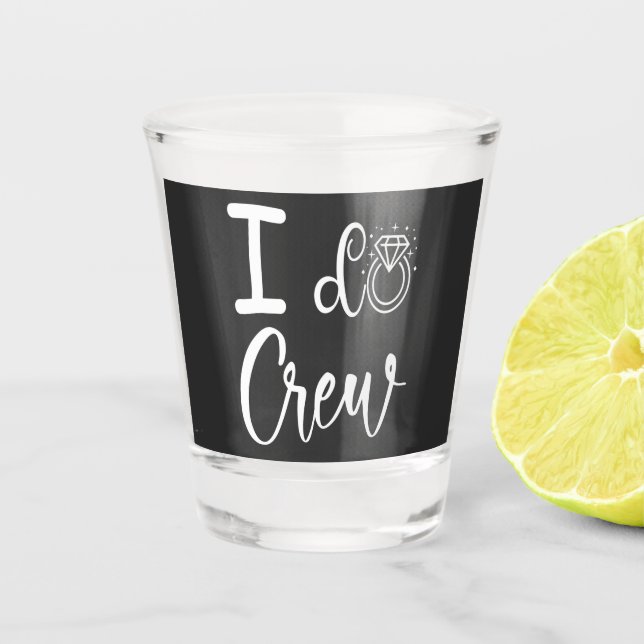 Verre A Shot Je fais Fête des mariées Mariage d'équipage de ver (Devant)