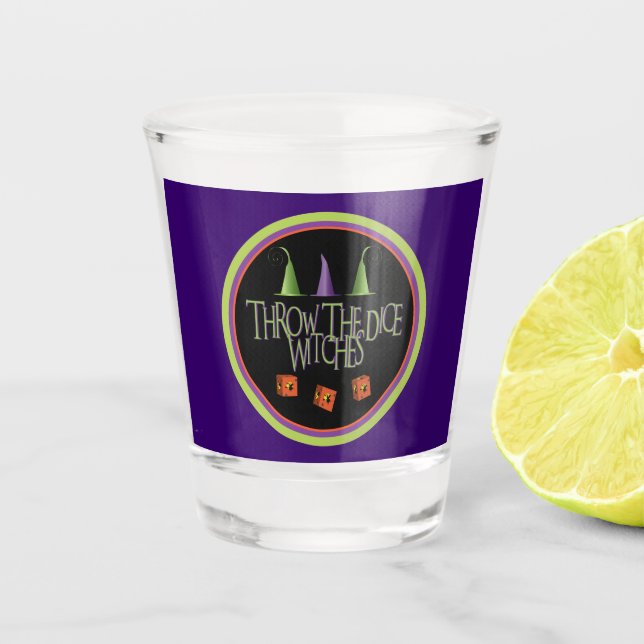 Verre A Shot Jeter Les Sorcières De Dice Halloween Bunco Party (Devant)